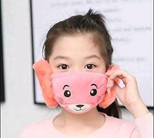 Winter Woolen Mask Fleece & Fur Winter Riding Earmuffs Kids Mask