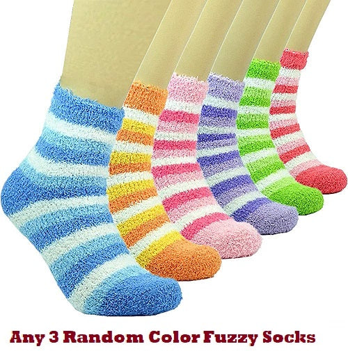 Women Girls Fuzzy Socks Winter Warm Feather Slipper Soft Socks