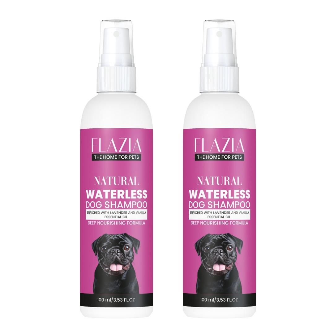 Flazia Pets Natural Waterless Dog Shampoo 100 ml (Pack of 2)