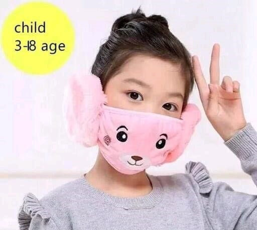 Winter Woolen Mask Fleece & Fur Winter Riding Earmuffs Kids Mask